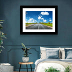 Asphalt Road Through Meadow Wall Art