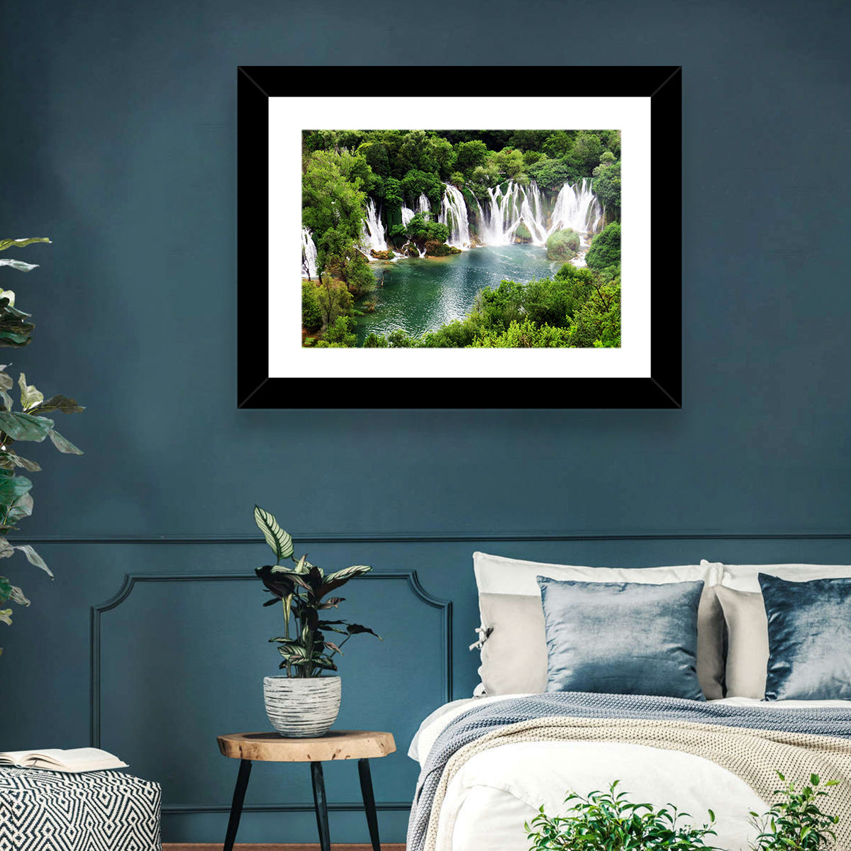 Kravice Falls Wall Art in a room, landscape
