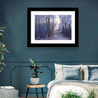 Frosted Forest Path at Dawn Wall Art