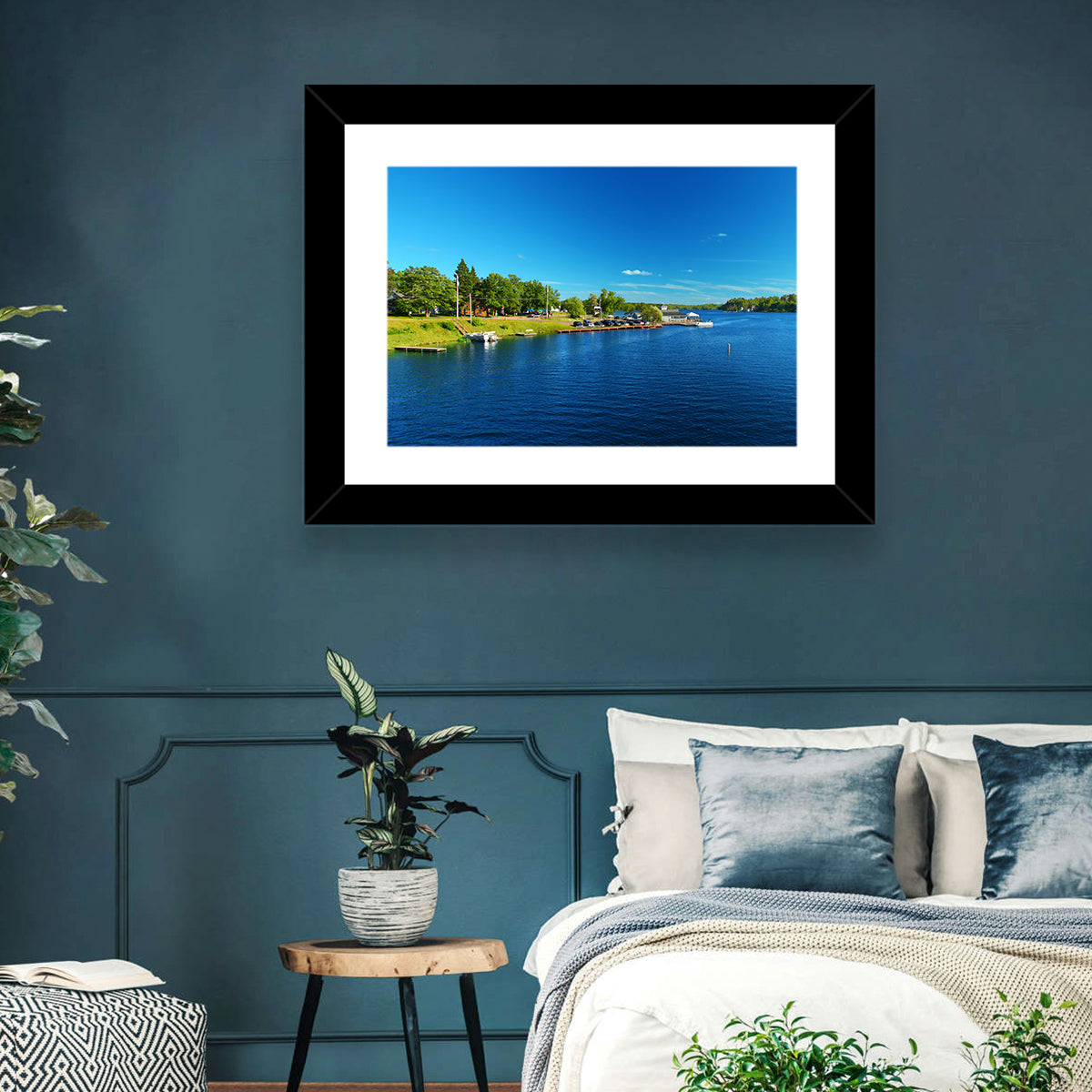 Lake Minocqua Wall Art in a room, landscape