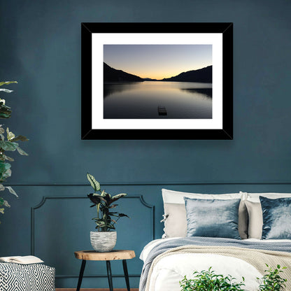 Lake Cushman Dock at Dusk Wall Art