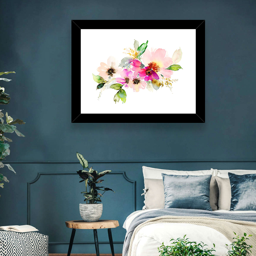 Delicate Pink Floral Watercolor Wall Art