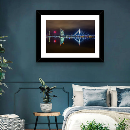 Vanšu Bridge Night Skyline Wall Art
