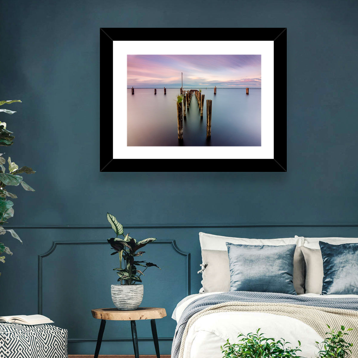 Lake Monroe Pier at Dusk Wall Art