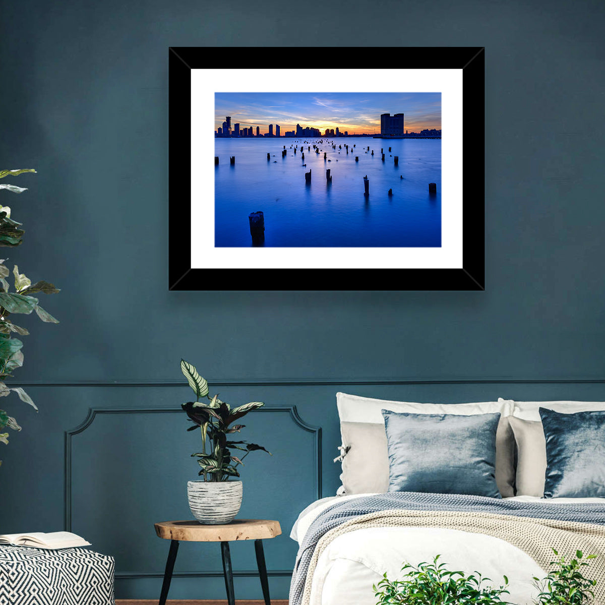 Jersey City Skyline at Dusk Wall Art