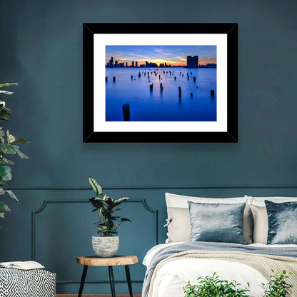 Jersey City Skyline at Dusk Wall Art