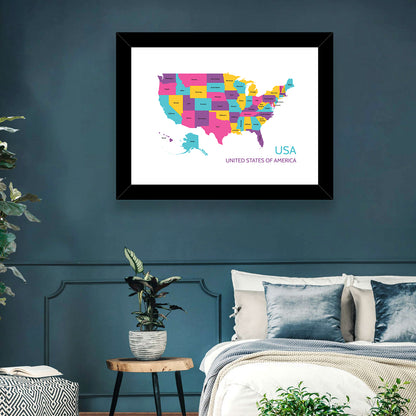 Detailed United States Map Wall Art
