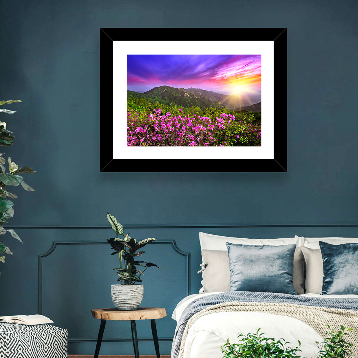 Hwangmaesan Mountain Sunset Wall Art in a room, landscape