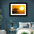 Jeep on Savannah at Sunset Wall Art