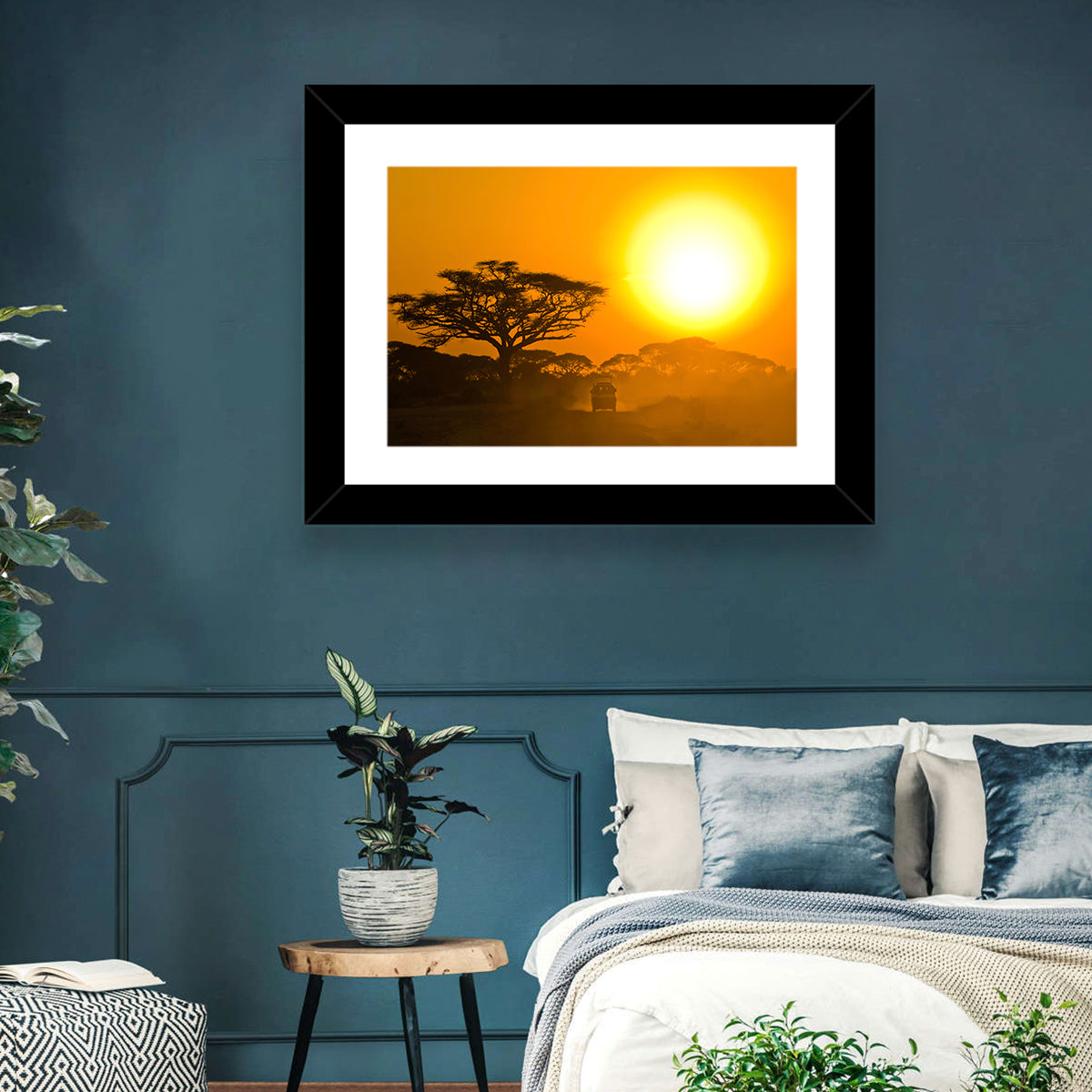 Jeep on Savannah at Sunset Wall Art