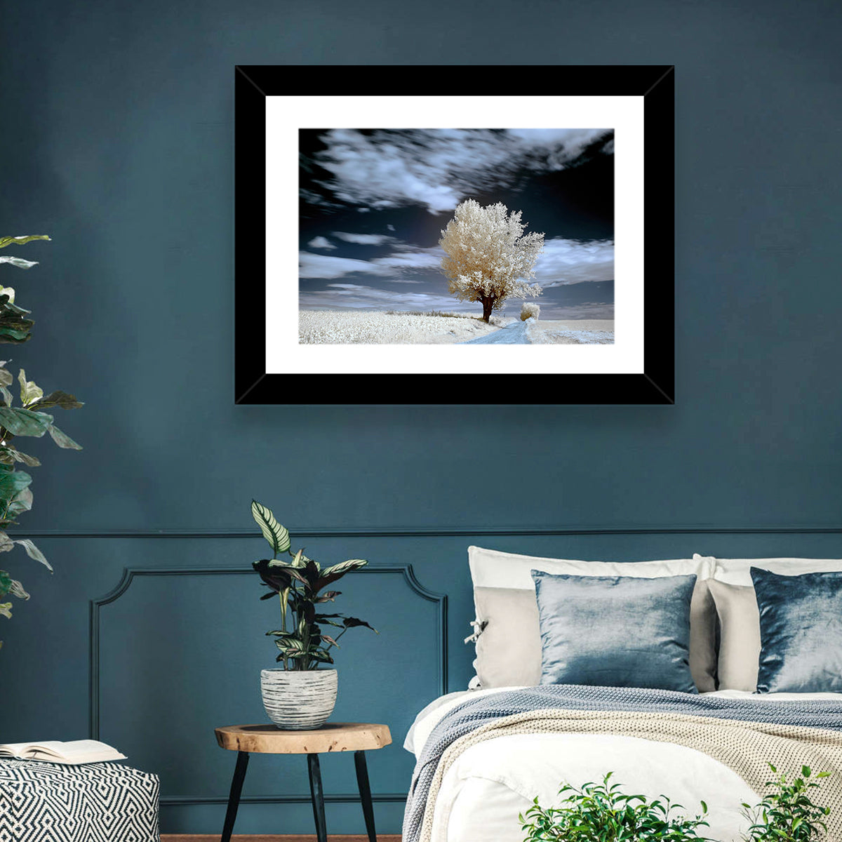 Infrared Winter Willow Tree Wall Art