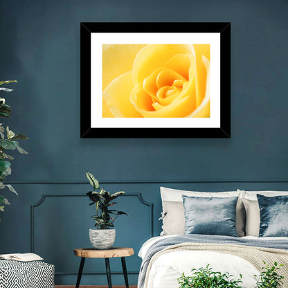 Soft-lit Yellow Rose Close-up Wall Art