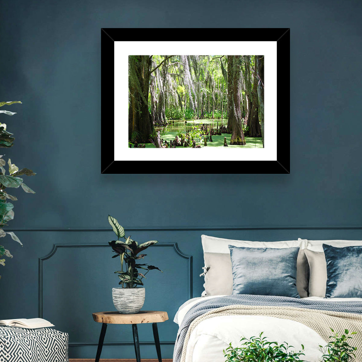 Louisiana Cypress Swamp Wall Art in a room, landscape