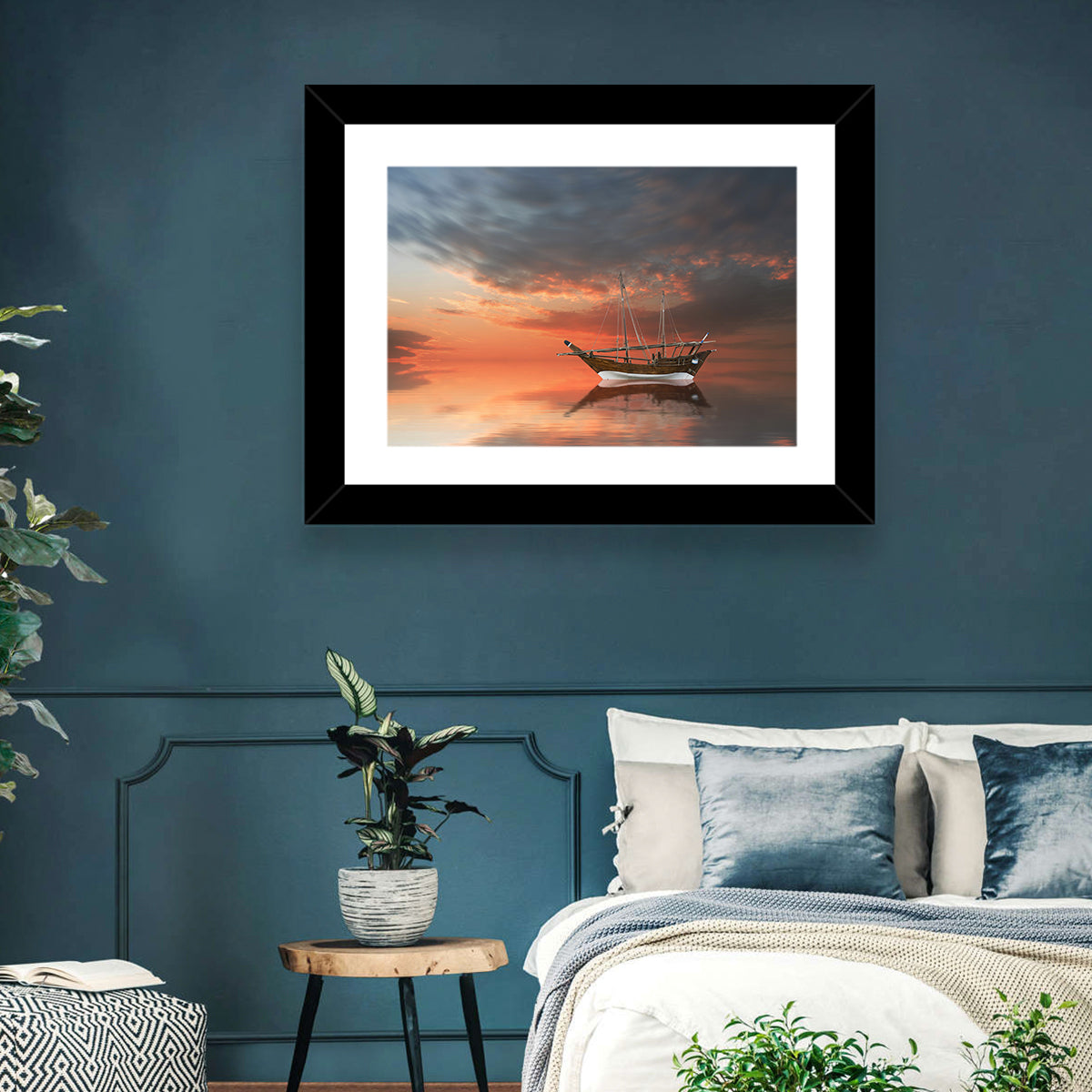 Dhow at Sunset Wall Art