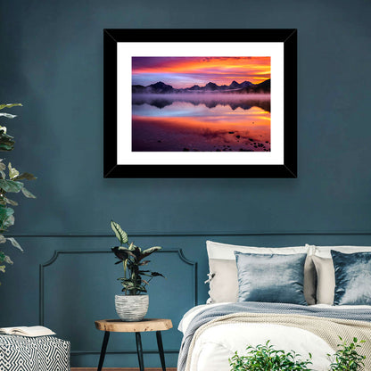 Lake Mcdonald Misty Sunset Wall Art