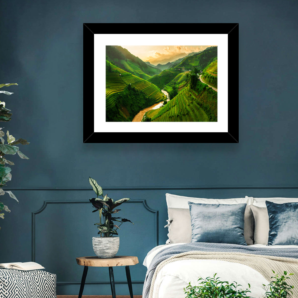 Mu Cang Chai Rice Terraces Wall Art in a room, landscape