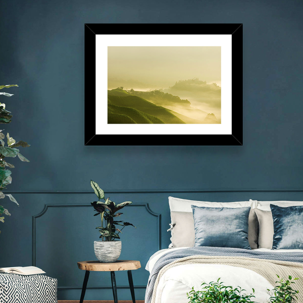 Tea Plantation Morning Mist Wall Art