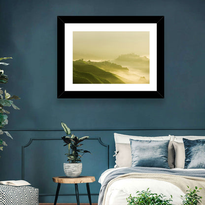 Tea Plantation Morning Mist Wall Art