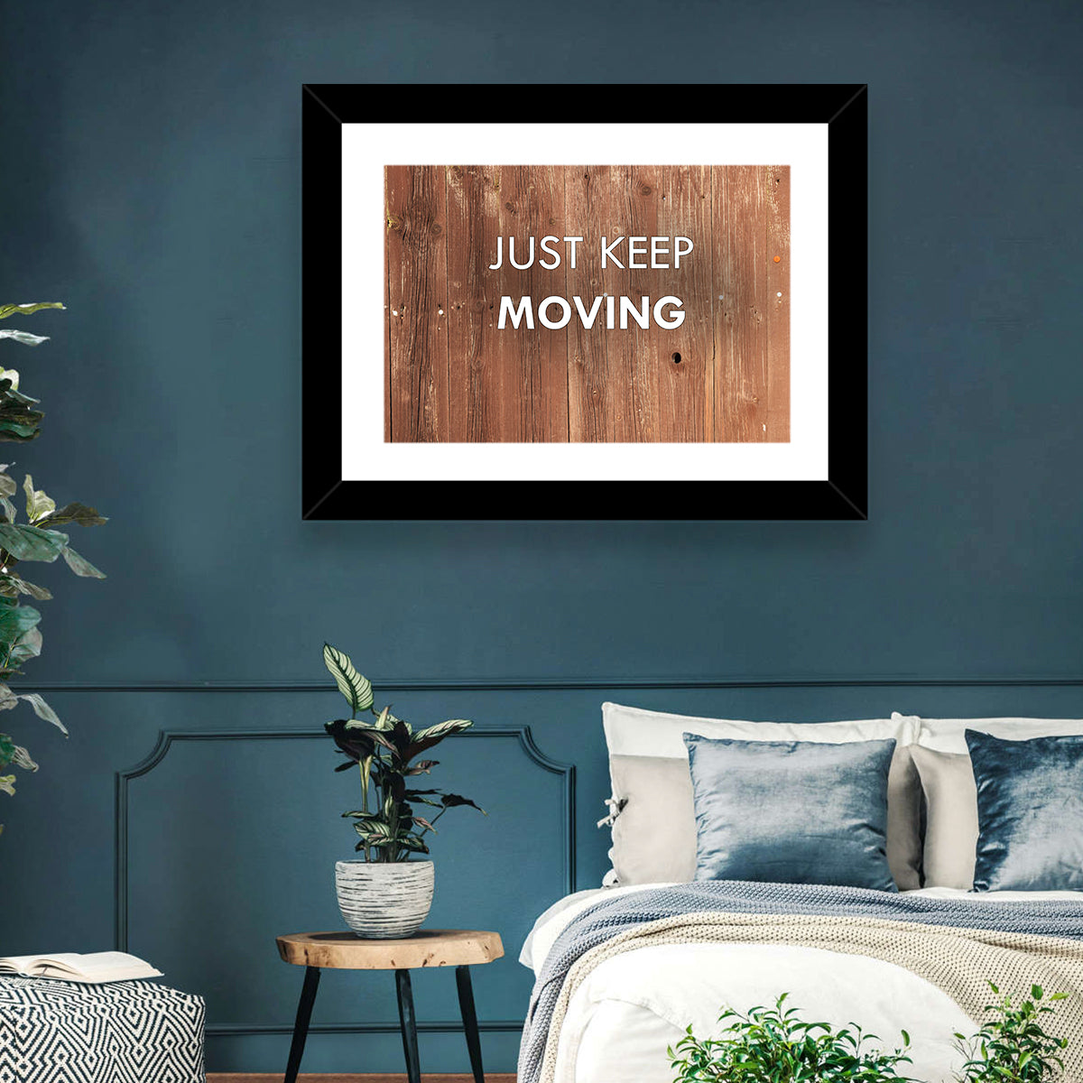 Just Keep Moving Rustic Quote Wall Art