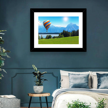Bavarian Lake with Hot Air Balloon Wall Art