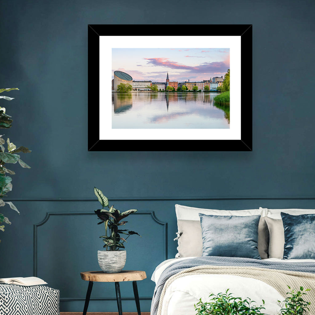 Copenhagen Lake at Sunset Wall Art