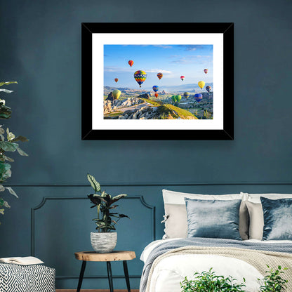 Cappadocia Hot Air Balloons Over Rock Valleys Wall Art