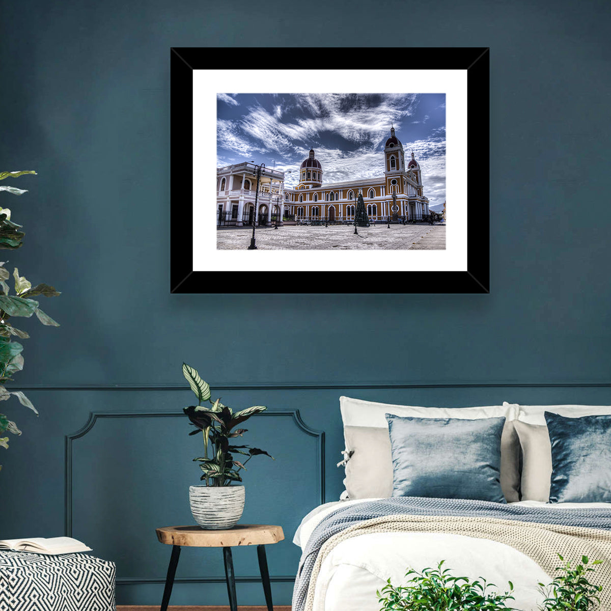 Cathedral of Granada Plaza Wall Art in a room, landscape