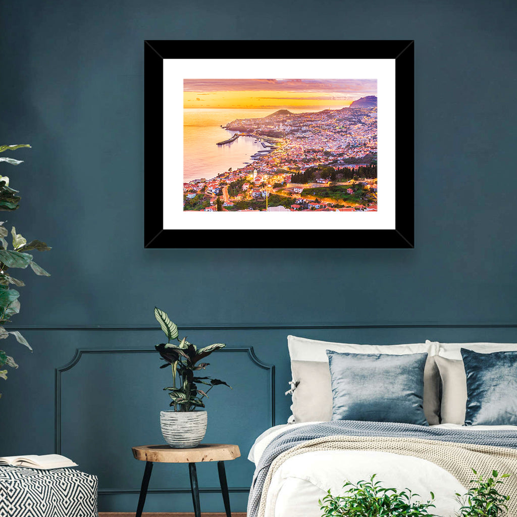 Funchal Harbor at Golden Hour Wall Art