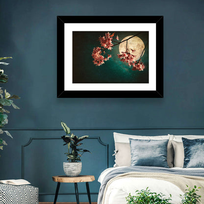 Moonlit Sakura Blossoms Wall Art