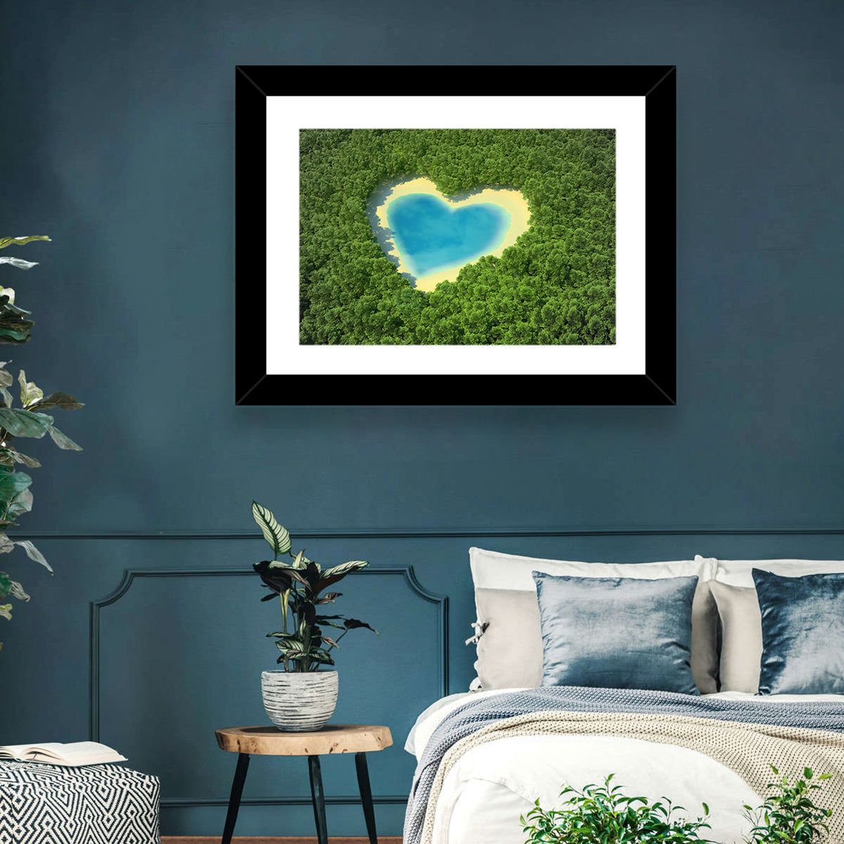 Heart-shaped Pond Aerial View Wall Art