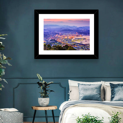 Sasebo Downtown Twilight Harbor Wall Art