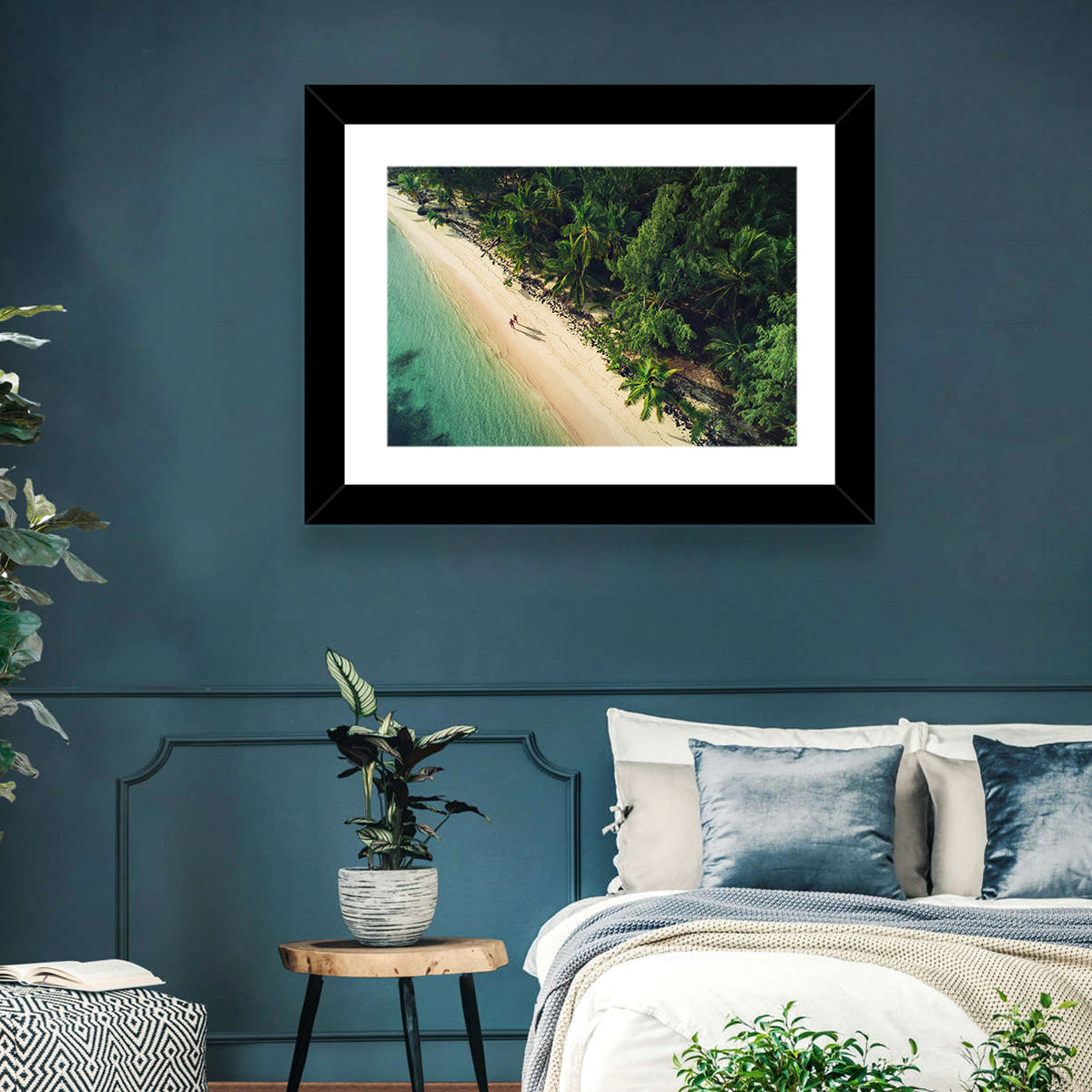 Dominica Beach Aerial, Late Afternoon Wall Art in a room, landscape