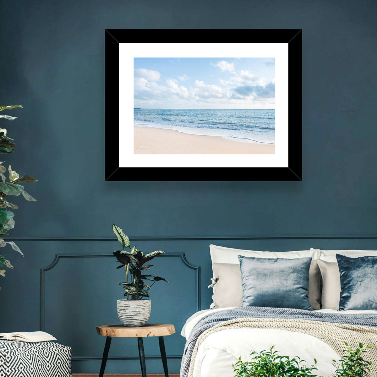 Minimalist Sandy Beach and Gentle Waves Wall Art