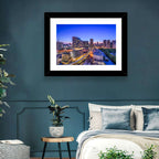 Tokyo Monorail Light Trails at Twilight Wall Art