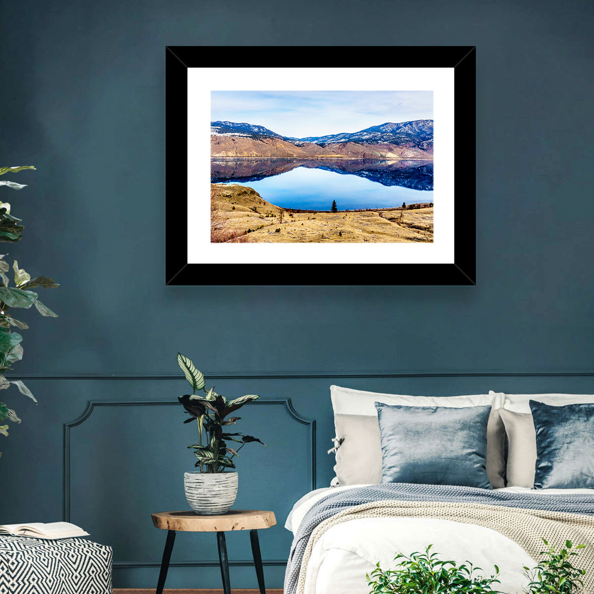 Kamloops Lake Sunset with Snow Capped Peaks Wall Art