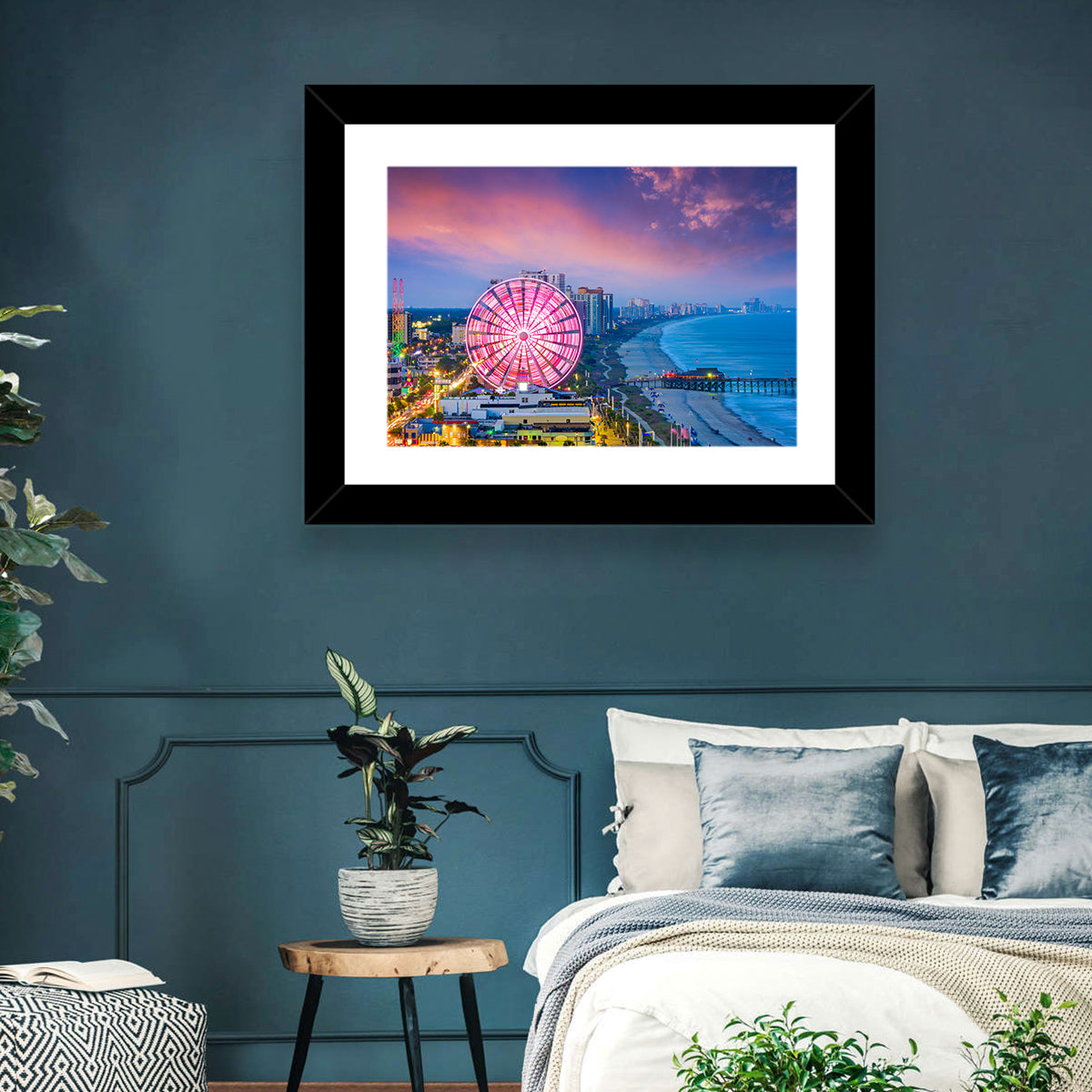Myrtle Beach Skywheel at Twilight Wall Art in a room, landscape
