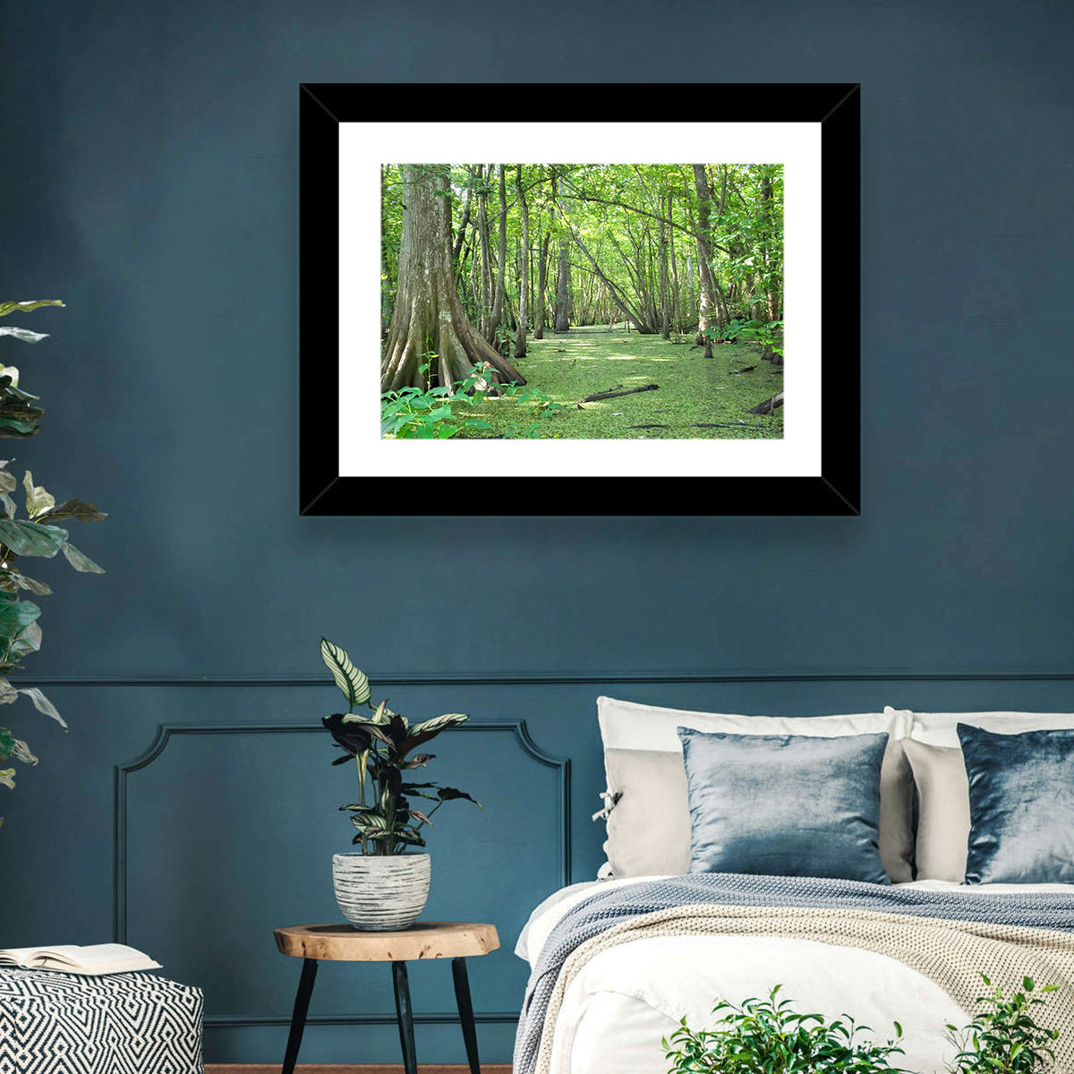 Summer Cypress Bayou, Louisiana Wall Art in a room, landscape