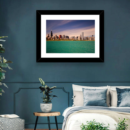 Chicago Skyline Above Lake Michigan Wall Art