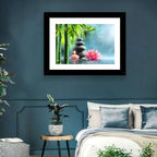 Zen Massage Stones with Waterlily Wall Art