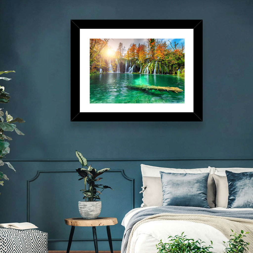Autumn Waterfalls at Plitvice Lakes Wall Art