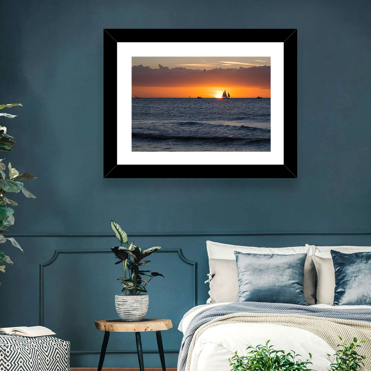 Florida Sailboat Sunset Wall Art
