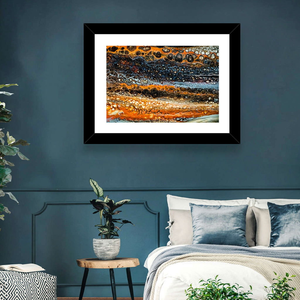 Cosmic River Strata Abstract Pour Wall Art