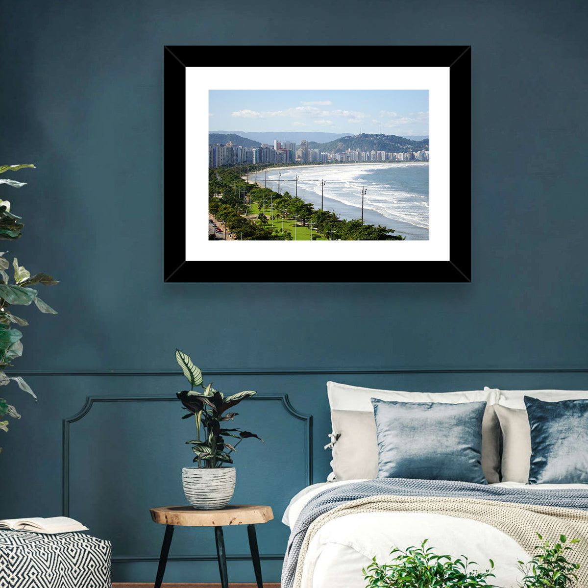 Santos Beach Promenade Wall Art in a room, landscape