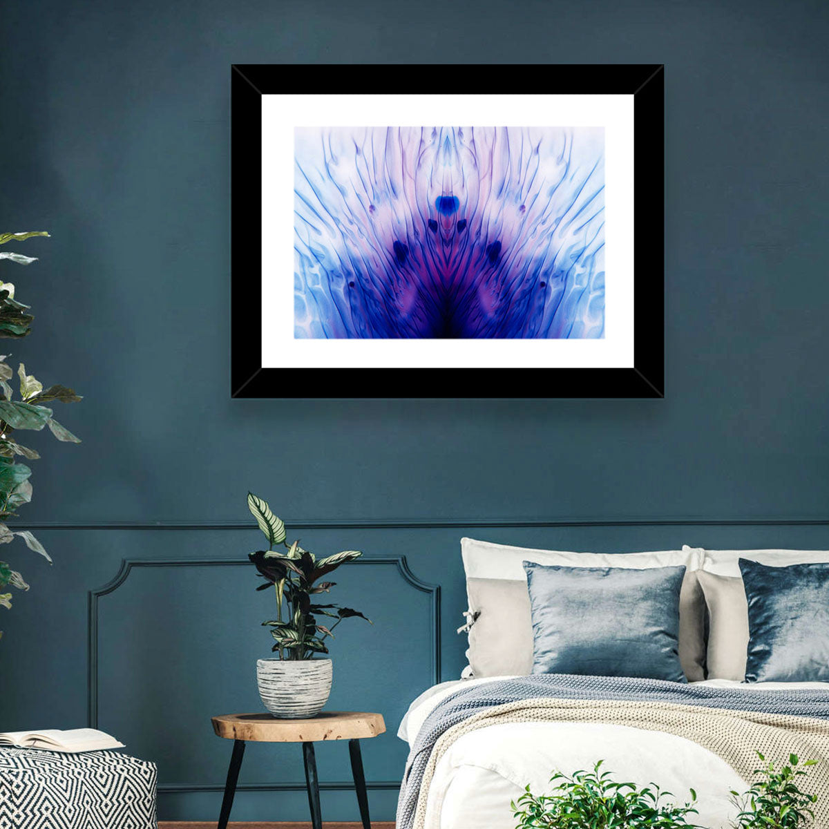 Mirrored Ink Splotch Abstract Wall Art