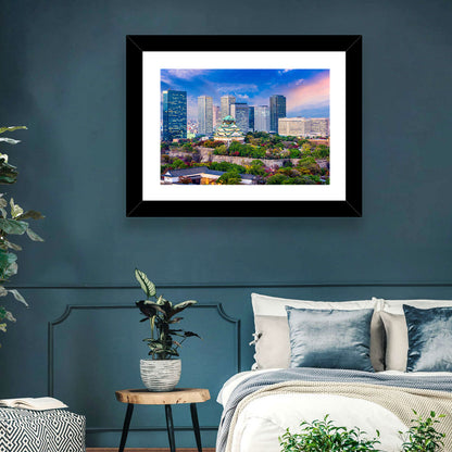 Osaka Castle Skyline at Dusk Wall Art