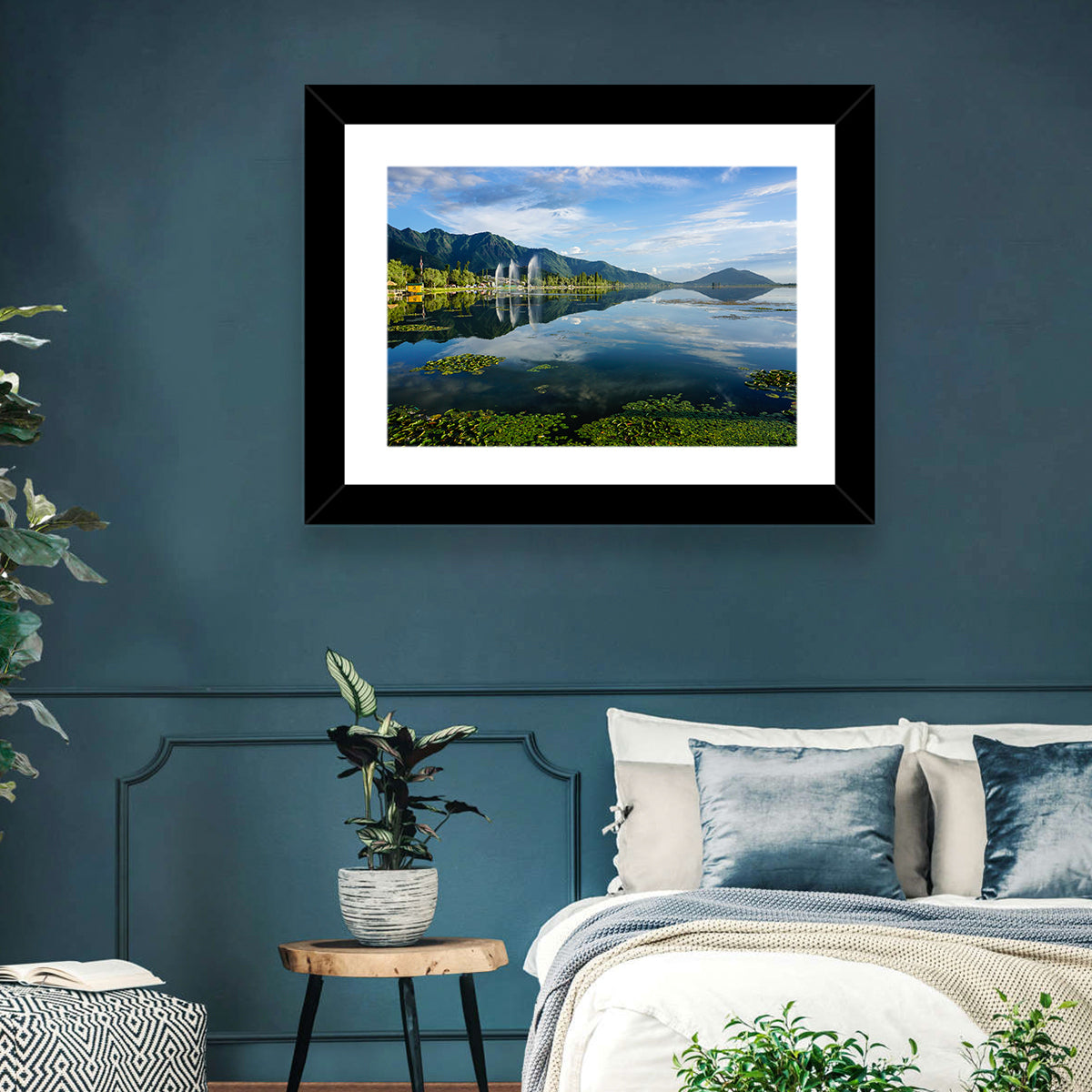 Dal Lake Reflections, Srinagar Wall Art in a room, landscape