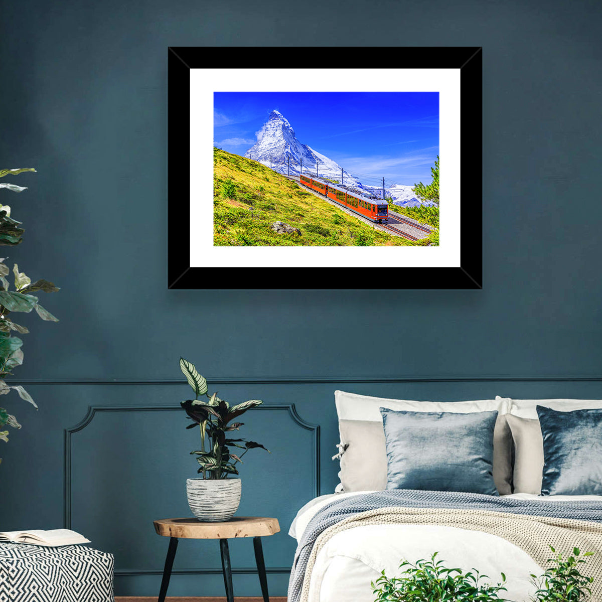 Gornergrat Train and Matterhorn Wall Art in a room, landscape