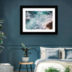 Silky Teal Ocean Waves Wall Art