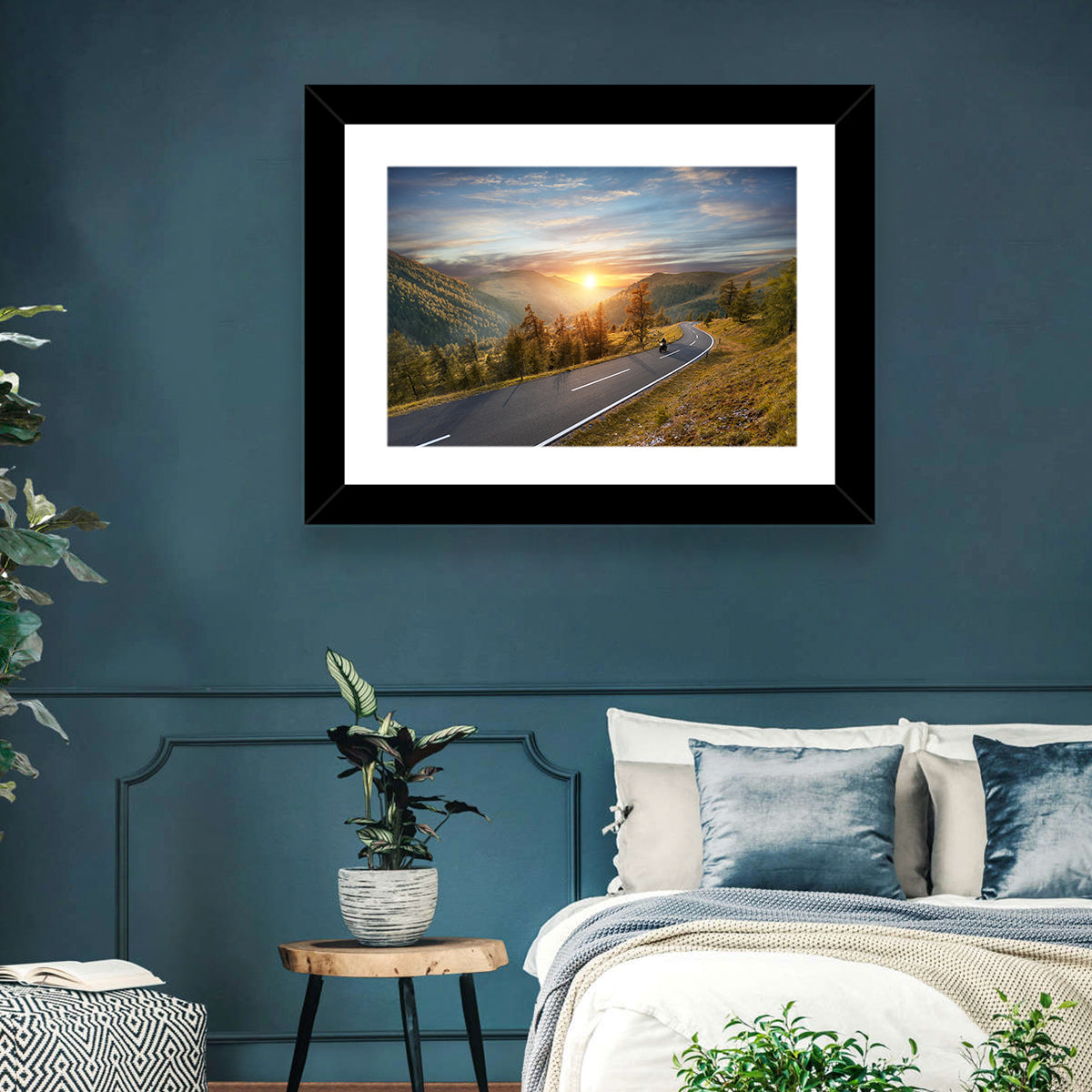 Alpine Highway at Golden Hour Wall Art in a room, landscape