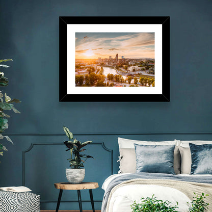 Vilnius Skyline at Golden Hour Wall Art